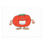 happy silly tomato cartoon post cards