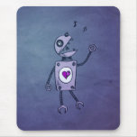 Happy Singing Robot Grunge Mouse Pad