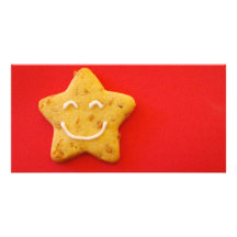 Happy smiling cookie custom photo card