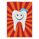 Happy smiling tooth greeting card