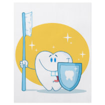 Happy Smiling Tooth With Toothbrush And Shield Custom Flyer