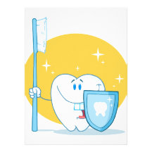 Happy Smiling Tooth With Toothbrush And Shield Personalized Invitations