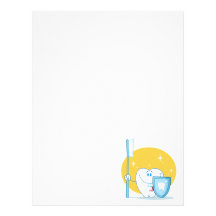 Happy Smiling Tooth With Toothbrush And Shield Custom Letterhead