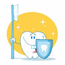 Happy Smiling Tooth With Toothbrush And Shield Photo Cut Out
