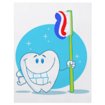 Happy Smiling Tooth With Toothbrush Flyer