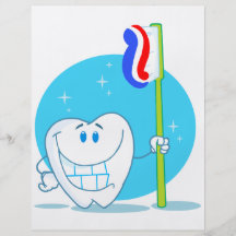 Happy Smiling Tooth With Toothbrush Flyer