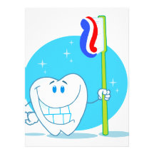 Happy Smiling Tooth With Toothbrush Custom Invitations