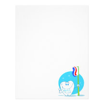 Happy Smiling Tooth With Toothbrush Letterhead Template