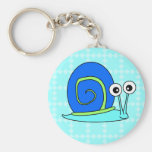 Happy Snail Cartoon Keychain - Blue