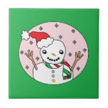 Happy Snowman Ceramic Tile
