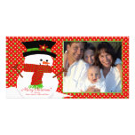 Happy Snowman Family Christmas Photo Card