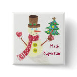 Happy snowman, Math Superstar buttons
