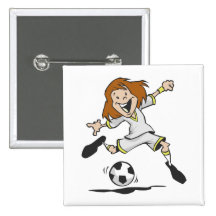 happy soccer girl kid graphic pin