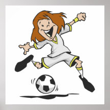 happy soccer girl kid graphic posters