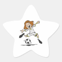 happy soccer girl kid graphic star stickers