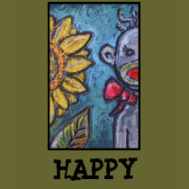 HAPPY  Sock Monkey and Sunflower t-shirts
