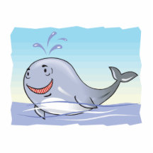 happy splashing whale photo cutout