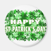 Happy St. Patrick’s Day Clover Field Refrigerator Magnet