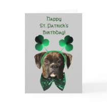 Happy St. Patrick's Birthday Boxer greeting card