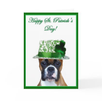 Happy St. Patrick's Day Boxer greeting card