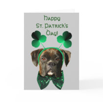 Happy St. Patrick's Day Boxer greeting card