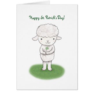 Happy St. Patrick's Day Cute Irish Good Luck Lamb Cards