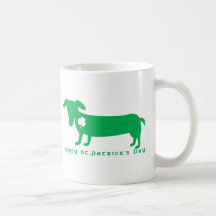 Happy St. Patrick's Day Dachshund Coffee Mugs
