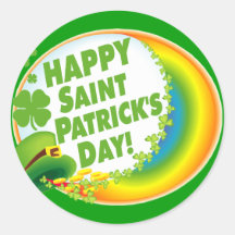 Happy St. Patrick's Day! Round Stickers