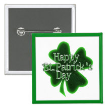 Happy St. Patricks Day Shamrock Pins