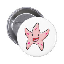 Happy Starfish Cartoon Button
