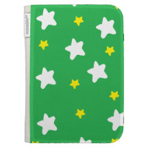 Happy Stars Green Kindle Folio Case