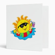 Happy Sun in the Pool 3 Ring Binder