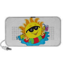 Happy Sun in the Pool Laptop Speaker