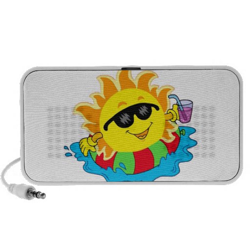 Happy Sun in the Pool Laptop Speaker