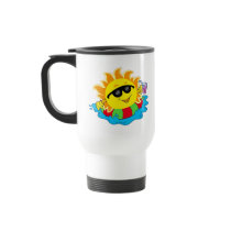 Happy Sun in the Pool Coffee Mugs