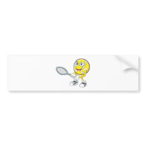 Happy Tennis Player Bumper Stickers