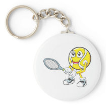 Happy Tennis Player Keychain