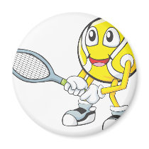 Happy Tennis Player Magnet