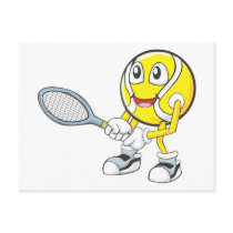 Happy Tennis Player Postcard