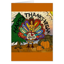 Happy Thanks-Vegan Thanksgiving Turkey Gifts Card