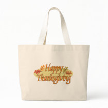 Happy Thanksgiving Autumn Leaves Tote Bag