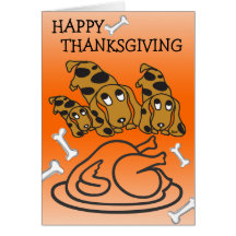 Happy Thanksgiving Card Turkey Dachshund