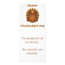 Happy Thanksgiving cartoon turkey cards Rack Card Template