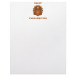 Happy Thanksgiving cartoon turkey paper letterhead