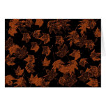 Happy Thanksgiving Copper Leaves Greeting Cards