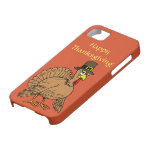 Happy Thanksgiving Cute Turkey Pilgrim Cartoon