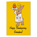 Happy Thanksgiving Grandson Bunny and Cupcake Cards