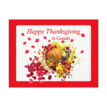 Happy Thanksgiving in Canada Cornucopia Postcard