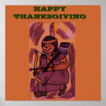 HAPPY THANKSGIVING INDIAN POSTER
