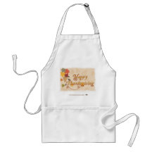 Happy Thanksgiving - Leaves, Grapes and Ribbons Apron